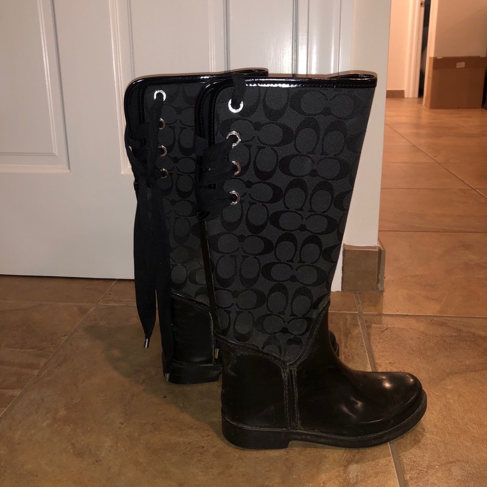 Black below the knee Coach boots